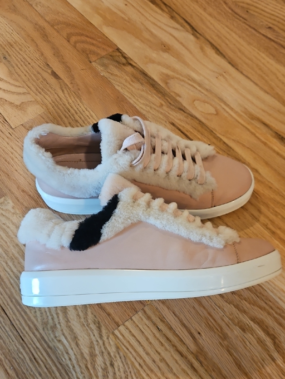 Prada Pink Shearling Sneakers – Cozy Luxury Designer Shoes